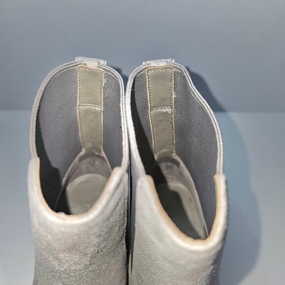 Vince Kimmy Ankle Bootie Womens 10 Gray Suede Pull On Block Heel Minimalist Fall - Picture 9 of 14